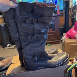 Born Brown Leather Combat & Moto Boots